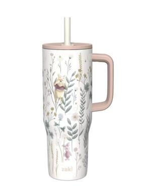 Zak Designs 30oz Stainless Steel Vacuum Sutton Slim Straw Tumbler With Handle